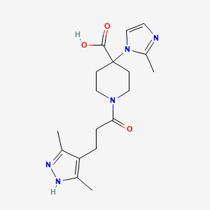 1-[3-(3,5-dimethyl-1H-pyrazol-4-yl)propanoyl]-4-(2-methyl-1H-imidazol-1-yl)piperidine-4-carboxylic acid