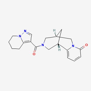 molecular formula C19H22N4O2 B5366749 (1S,5R)-3-(4,5,6,7-tetrahydropyrazolo[1,5-a]pyridin-3-ylcarbonyl)-1,2,3,4,5,6-hexahydro-8H-1,5-methanopyrido[1,2-a][1,5]diazocin-8-one 