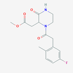 methyl {1-[(5-fluoro-2-methylphenyl)acetyl]-3-oxopiperazin-2-yl}acetate