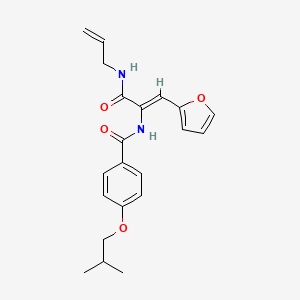 molecular formula C21H24N2O4 B5366785 N-[1-[(allylamino)carbonyl]-2-(2-furyl)vinyl]-4-isobutoxybenzamide 