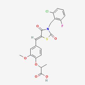 2-(4-{[3-(2-chloro-6-fluorobenzyl)-2,4-dioxo-1,3-thiazolidin-5-ylidene]methyl}-2-methoxyphenoxy)propanoic acid