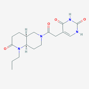 molecular formula C17H24N4O4 B5366864 5-{2-oxo-2-[(4aS*,8aR*)-2-oxo-1-propyloctahydro-1,6-naphthyridin-6(2H)-yl]ethyl}pyrimidine-2,4(1H,3H)-dione 