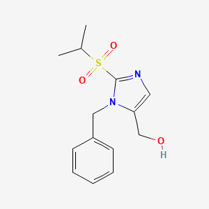 molecular formula C14H18N2O3S B5366868 [1-benzyl-2-(isopropylsulfonyl)-1H-imidazol-5-yl]methanol 