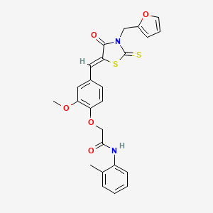 2-(4-{[3-(2-furylmethyl)-4-oxo-2-thioxo-1,3-thiazolidin-5-ylidene]methyl}-2-methoxyphenoxy)-N-(2-methylphenyl)acetamide