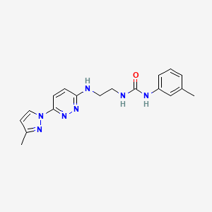 molecular formula C18H21N7O B5366881 N-(3-methylphenyl)-N'-(2-{[6-(3-methyl-1H-pyrazol-1-yl)-3-pyridazinyl]amino}ethyl)urea 