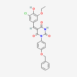 molecular formula C26H21ClN2O6 B5366902 1-[4-(benzyloxy)phenyl]-5-(3-chloro-5-ethoxy-4-hydroxybenzylidene)-2,4,6(1H,3H,5H)-pyrimidinetrione 