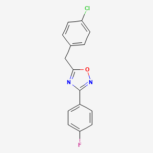 molecular formula C15H10ClFN2O B5366909 5-(4-chlorobenzyl)-3-(4-fluorophenyl)-1,2,4-oxadiazole 