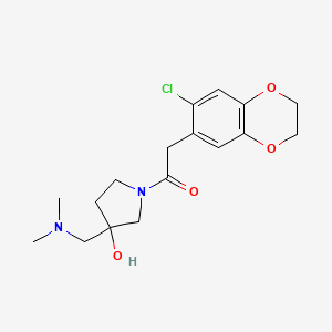 1-[(7-chloro-2,3-dihydro-1,4-benzodioxin-6-yl)acetyl]-3-[(dimethylamino)methyl]-3-pyrrolidinol