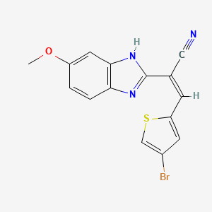 (2Z)-3-(4-bromothiophen-2-yl)-2-(5-methoxy-1H-benzimidazol-2-yl)prop-2-enenitrile