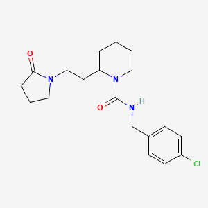 molecular formula C19H26ClN3O2 B5366996 N-(4-chlorobenzyl)-2-[2-(2-oxo-1-pyrrolidinyl)ethyl]-1-piperidinecarboxamide 