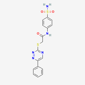 molecular formula C17H15N5O3S2 B5367013 N-[4-(aminosulfonyl)phenyl]-2-[(6-phenyl-1,2,4-triazin-3-yl)thio]acetamide 