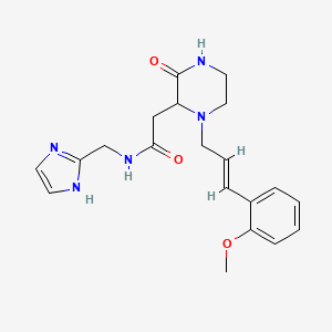 molecular formula C20H25N5O3 B5367018 N-(1H-imidazol-2-ylmethyl)-2-{1-[(2E)-3-(2-methoxyphenyl)-2-propen-1-yl]-3-oxo-2-piperazinyl}acetamide 