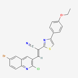 molecular formula C23H15BrClN3OS B5367026 (E)-3-(6-bromo-2-chloroquinolin-3-yl)-2-[4-(4-ethoxyphenyl)-1,3-thiazol-2-yl]prop-2-enenitrile 