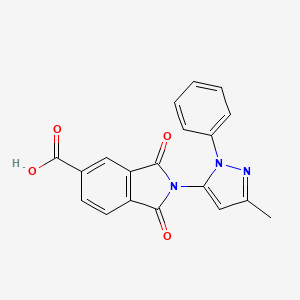 2-(5-Methyl-2-phenylpyrazol-3-yl)-1,3-dioxoisoindole-5-carboxylic acid