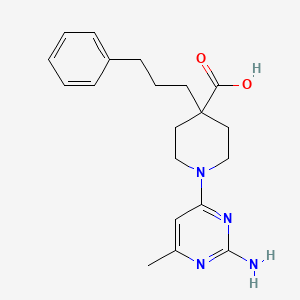 molecular formula C20H26N4O2 B5367078 1-(2-amino-6-methylpyrimidin-4-yl)-4-(3-phenylpropyl)piperidine-4-carboxylic acid 