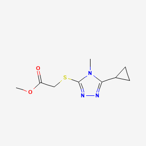 molecular formula C9H13N3O2S B5367118 METHYL 2-[(5-CYCLOPROPYL-4-METHYL-4H-1,2,4-TRIAZOL-3-YL)SULFANYL]ACETATE 