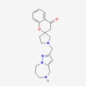 molecular formula C20H24N4O2 B5367122 1'-(5,6,7,8-tetrahydro-4H-pyrazolo[1,5-a][1,4]diazepin-2-ylmethyl)spiro[chromene-2,3'-pyrrolidin]-4(3H)-one dihydrochloride 