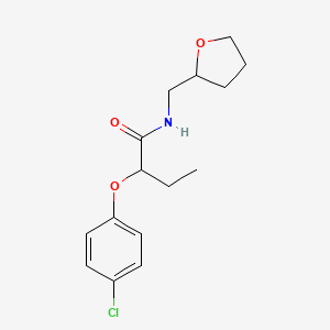 molecular formula C15H20ClNO3 B5367128 2-(4-chlorophenoxy)-N-(tetrahydro-2-furanylmethyl)butanamide 