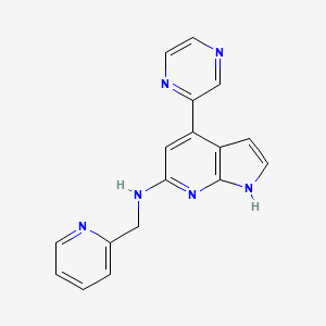 molecular formula C17H14N6 B5367175 4-pyrazin-2-yl-N-(pyridin-2-ylmethyl)-1H-pyrrolo[2,3-b]pyridin-6-amine 