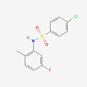 molecular formula C13H11ClFNO2S B5367186 4-chloro-N-(5-fluoro-2-methylphenyl)benzenesulfonamide 