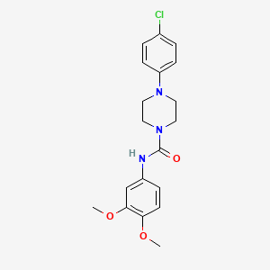 molecular formula C19H22ClN3O3 B5367222 4-(4-chlorophenyl)-N-(3,4-dimethoxyphenyl)-1-piperazinecarboxamide 