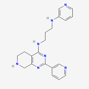 molecular formula C20H23N7 B5367227 N-pyridin-3-yl-N'-(2-pyridin-3-yl-5,6,7,8-tetrahydropyrido[3,4-d]pyrimidin-4-yl)propane-1,3-diamine 