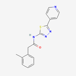 molecular formula C16H14N4OS B5367231 2-(2-methylphenyl)-N-[5-(4-pyridinyl)-1,3,4-thiadiazol-2-yl]acetamide 