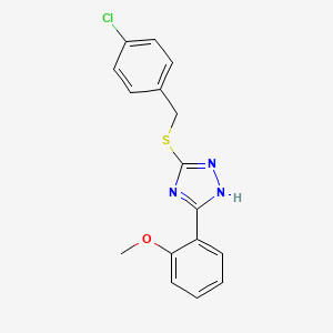 molecular formula C16H14ClN3OS B5367252 3-[(4-chlorobenzyl)thio]-5-(2-methoxyphenyl)-4H-1,2,4-triazole 