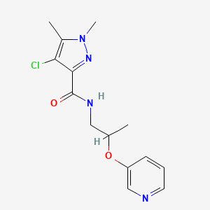 molecular formula C14H17ClN4O2 B5367285 4-chloro-1,5-dimethyl-N-[2-(pyridin-3-yloxy)propyl]-1H-pyrazole-3-carboxamide 