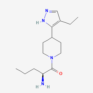 molecular formula C15H26N4O B5367310 ((1S)-1-{[4-(4-ethyl-1H-pyrazol-5-yl)piperidin-1-yl]carbonyl}butyl)amine 