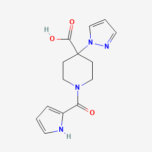 4-(1H-pyrazol-1-yl)-1-(1H-pyrrol-2-ylcarbonyl)piperidine-4-carboxylic acid