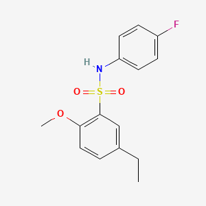 molecular formula C15H16FNO3S B5367322 5-ethyl-N-(4-fluorophenyl)-2-methoxybenzenesulfonamide 