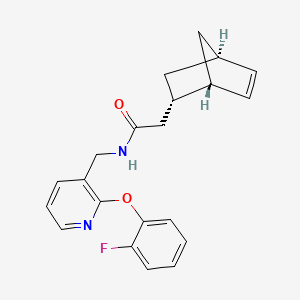 molecular formula C21H21FN2O2 B5367345 2-[(1S*,2S*,4S*)-bicyclo[2.2.1]hept-5-en-2-yl]-N-{[2-(2-fluorophenoxy)pyridin-3-yl]methyl}acetamide 