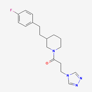 3-[2-(4-fluorophenyl)ethyl]-1-[3-(4H-1,2,4-triazol-4-yl)propanoyl]piperidine