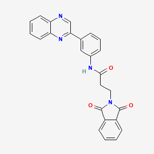 molecular formula C25H18N4O3 B5367393 3-(1,3-dioxo-1,3-dihydro-2H-isoindol-2-yl)-N-[3-(2-quinoxalinyl)phenyl]propanamide 