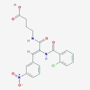 4-[[(Z)-2-[(2-chlorobenzoyl)amino]-3-(3-nitrophenyl)prop-2-enoyl]amino]butanoic acid