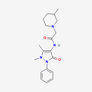 molecular formula C19H26N4O2 B5367470 N-(1,5-dimethyl-3-oxo-2-phenyl-2,3-dihydro-1H-pyrazol-4-yl)-2-(3-methyl-1-piperidinyl)acetamide 