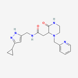 N-[(5-cyclopropyl-1H-pyrazol-3-yl)methyl]-2-[3-oxo-1-(2-pyridinylmethyl)-2-piperazinyl]acetamide