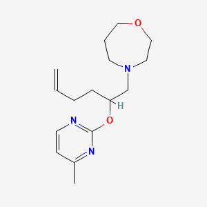 molecular formula C16H25N3O2 B5367513 4-({(2R,5S)-5-[(4-methylpyrimidin-2-yl)methyl]tetrahydrofuran-2-yl}methyl)-1,4-oxazepane 