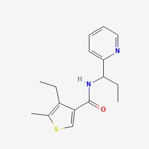 4-ethyl-5-methyl-N-(1-pyridin-2-ylpropyl)thiophene-3-carboxamide