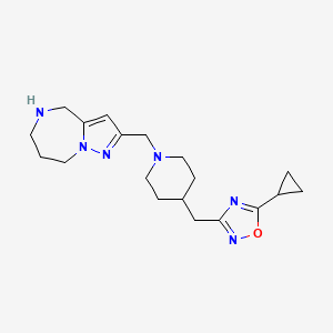 5-cyclopropyl-3-[[1-(5,6,7,8-tetrahydro-4H-pyrazolo[1,5-a][1,4]diazepin-2-ylmethyl)piperidin-4-yl]methyl]-1,2,4-oxadiazole