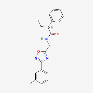 molecular formula C20H21N3O2 B5367554 N-{[3-(3-methylphenyl)-1,2,4-oxadiazol-5-yl]methyl}-2-phenylbutanamide 