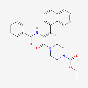 molecular formula C27H27N3O4 B5367642 ethyl 4-[(Z)-2-benzamido-3-naphthalen-1-ylprop-2-enoyl]piperazine-1-carboxylate 