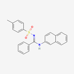 molecular formula C24H20N2O2S B5367650 N'-[(4-methylphenyl)sulfonyl]-N-2-naphthylbenzenecarboximidamide 