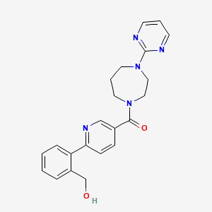 molecular formula C22H23N5O2 B5367653 (2-{5-[(4-pyrimidin-2-yl-1,4-diazepan-1-yl)carbonyl]pyridin-2-yl}phenyl)methanol 