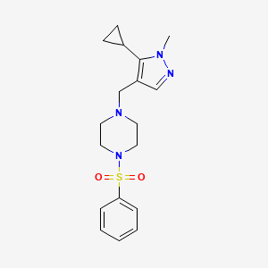 1-[(5-cyclopropyl-1-methyl-1H-pyrazol-4-yl)methyl]-4-(phenylsulfonyl)piperazine