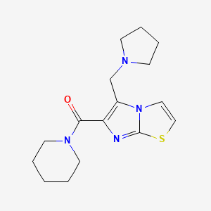 molecular formula C16H22N4OS B5367675 6-(piperidin-1-ylcarbonyl)-5-(pyrrolidin-1-ylmethyl)imidazo[2,1-b][1,3]thiazole 