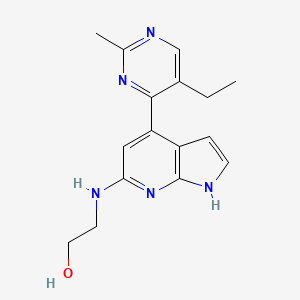 2-{[4-(5-ethyl-2-methylpyrimidin-4-yl)-1H-pyrrolo[2,3-b]pyridin-6-yl]amino}ethanol