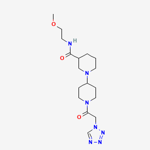 molecular formula C17H29N7O3 B5367693 N-(2-methoxyethyl)-1'-(1H-tetrazol-1-ylacetyl)-1,4'-bipiperidine-3-carboxamide 