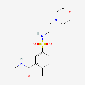 molecular formula C15H23N3O4S B5367694 N,2-dimethyl-5-({[2-(4-morpholinyl)ethyl]amino}sulfonyl)benzamide 